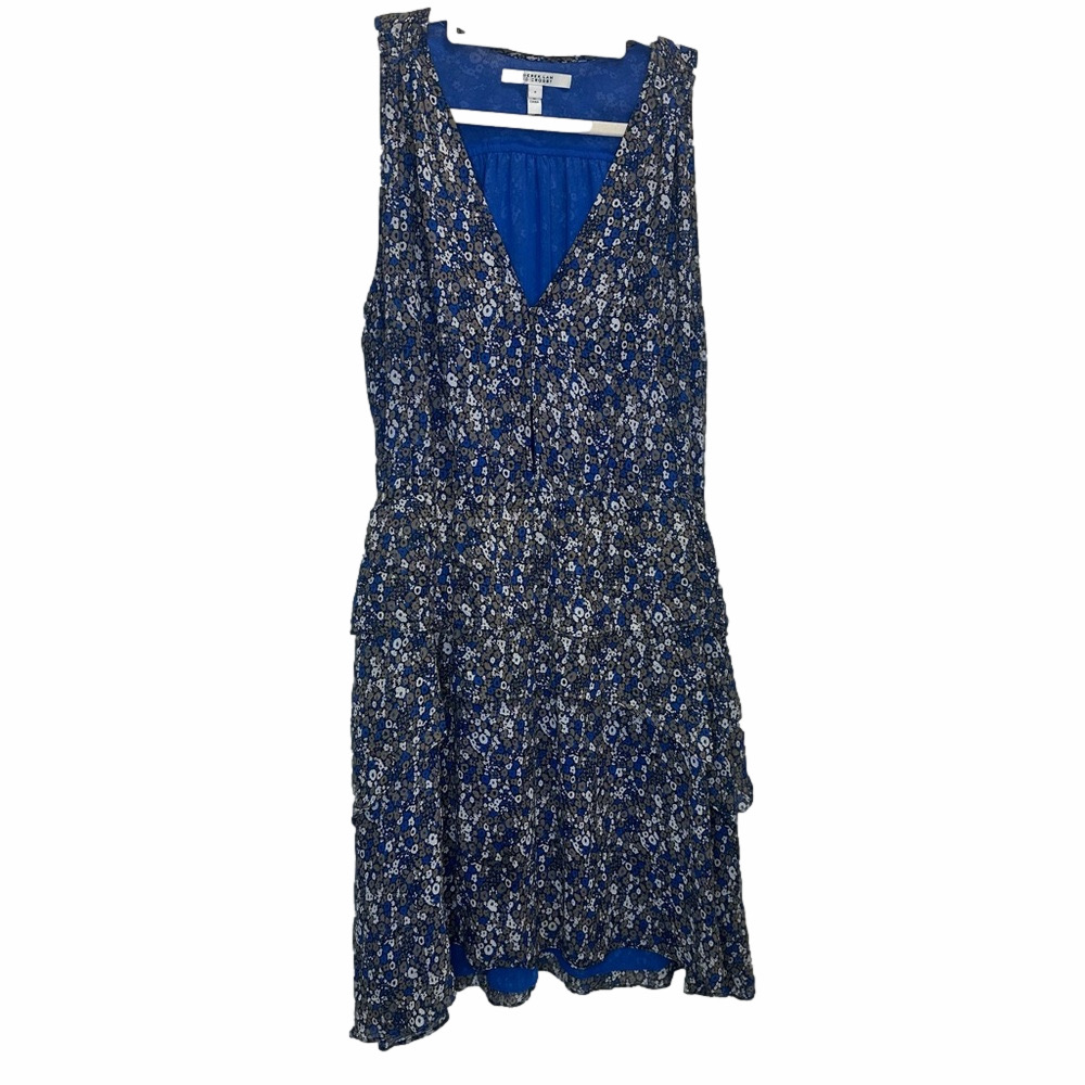 Derek Lam Floral Print Navy Blue Dress Size 6